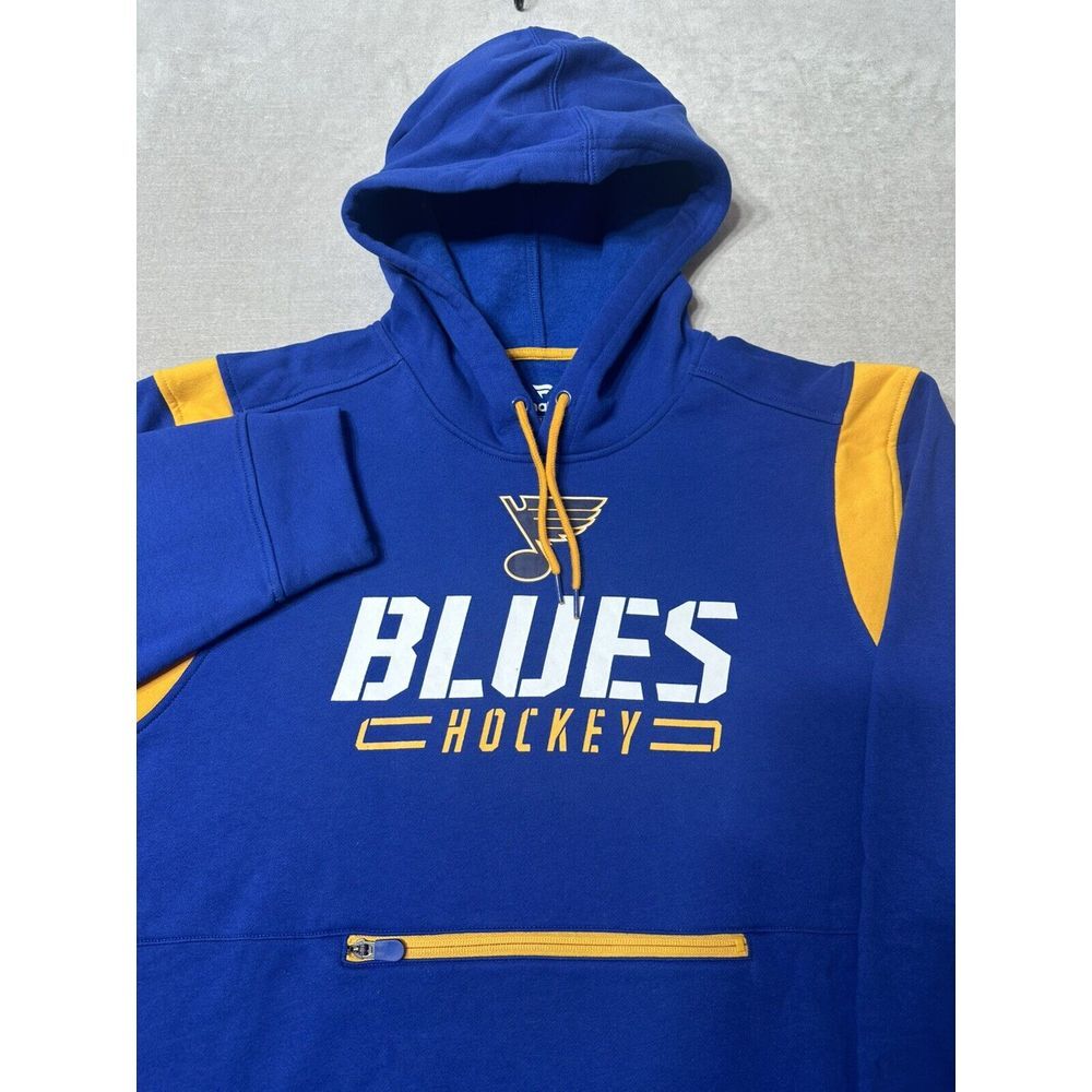 NWOT Fanatics St Louis Blues‎ NHL Hockey Hoodie Sweatshirt Mens 2XL Blue